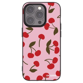 Picasee crna silikonska maskica za Apple iPhone 15 Pro - Cherry