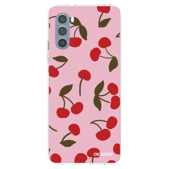 Picasee silikonska prozirna maskica za Motorola Moto G62 - Cherry