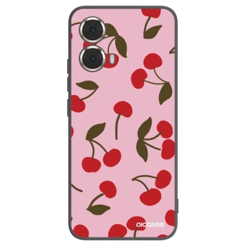 Picasee crna silikonska maskica za Motorola Moto G85 - Cherry