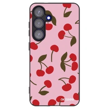 Picasee crna silikonska maskica za Samsung Galaxy S25 5G - Cherry