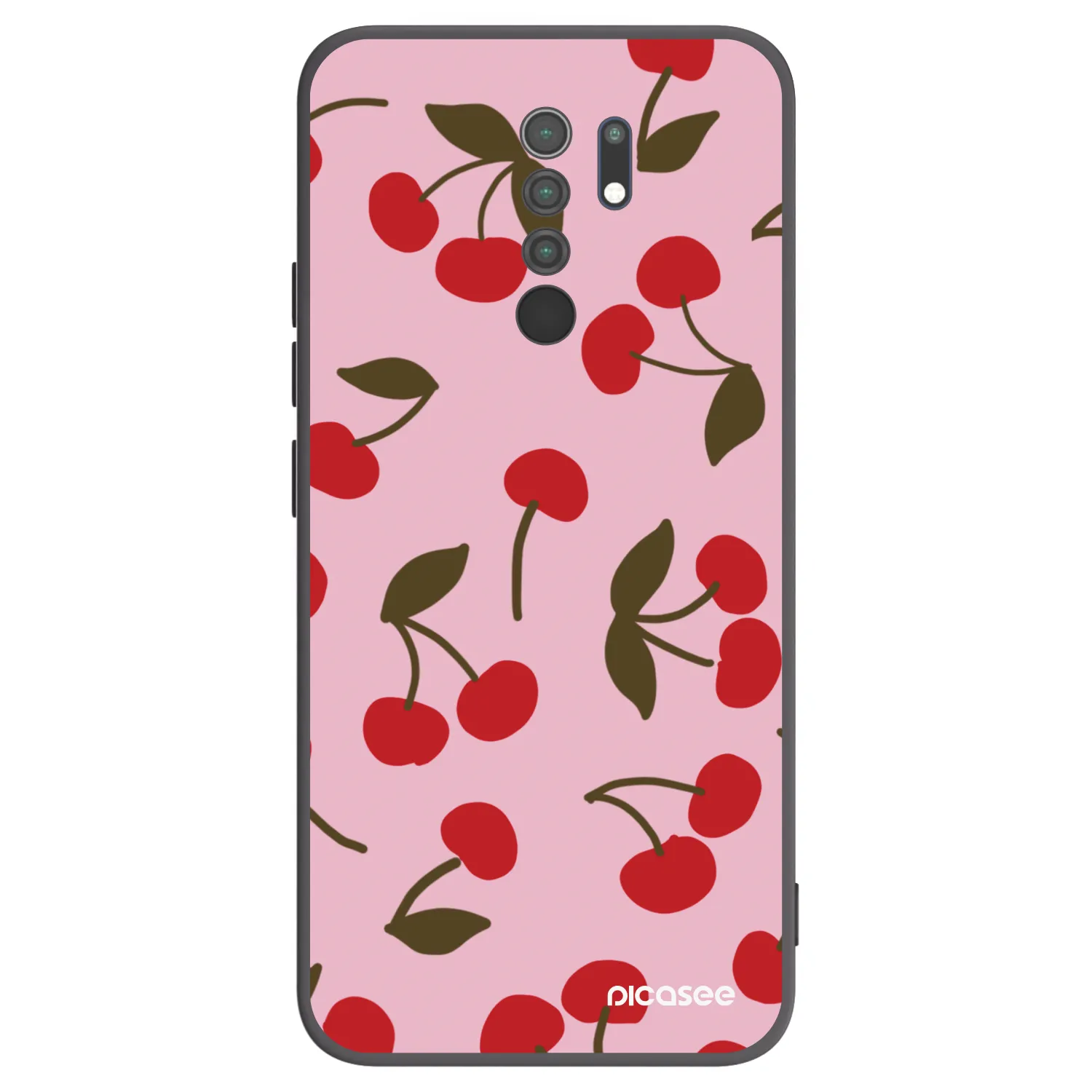 Picasee crna silikonska maskica za Xiaomi Redmi 9 - Cherry
