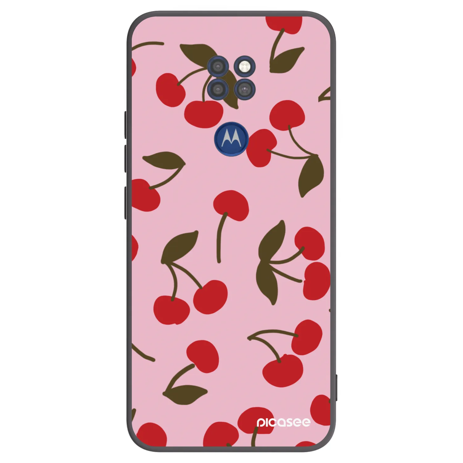 Picasee crna silikonska maskica za Motorola Moto G9 Play - Cherry