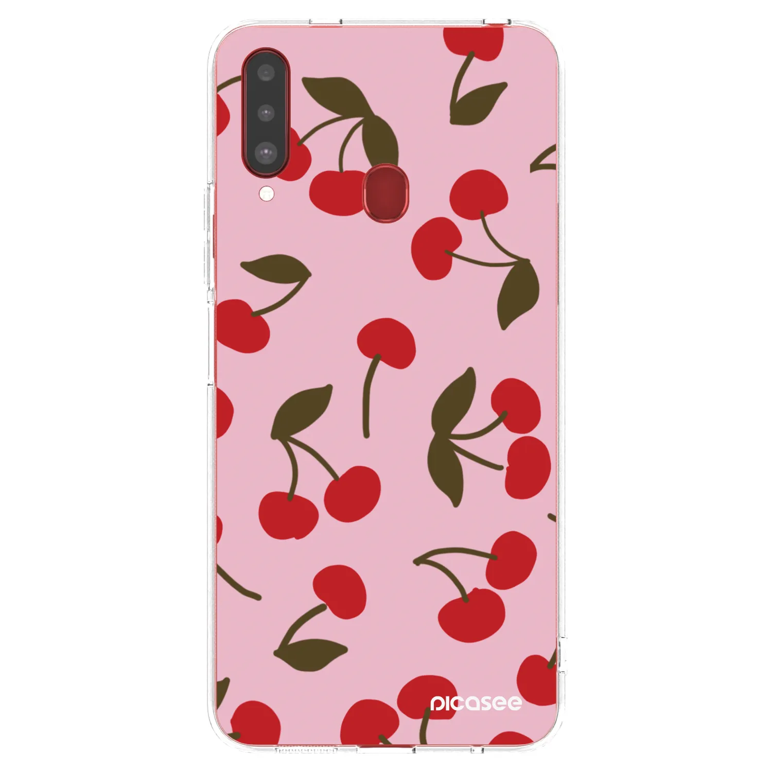 Picasee silikonska prozirna maskica za Samsung Galaxy A20s - Cherry