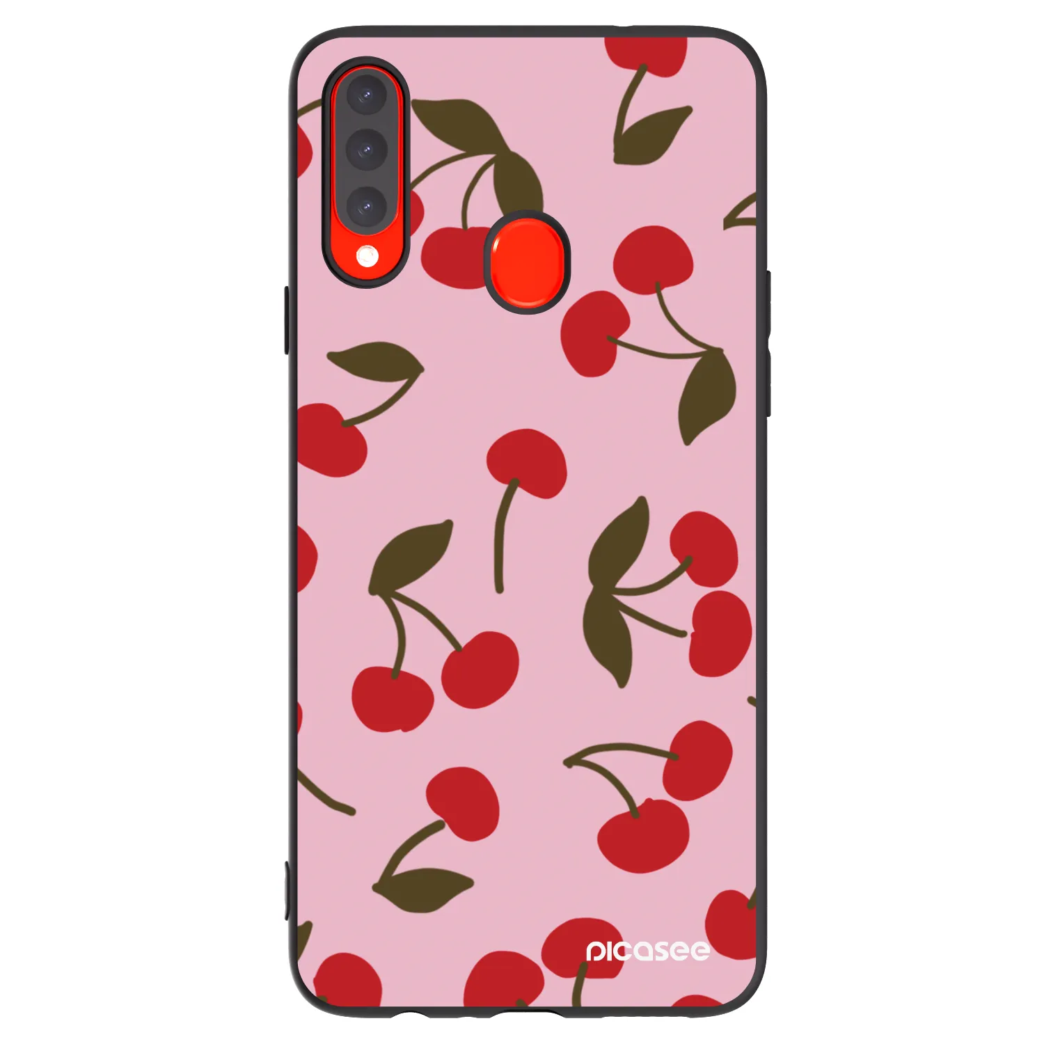 Picasee crna silikonska maskica za Samsung Galaxy A20s - Cherry