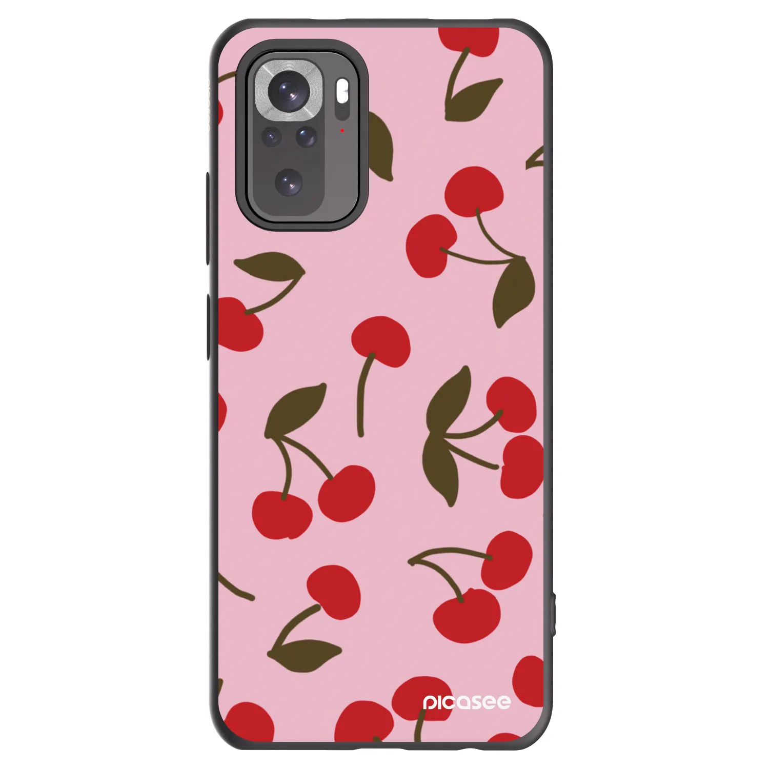 Picasee crna silikonska maskica za Xiaomi Redmi Note 10 - Cherry