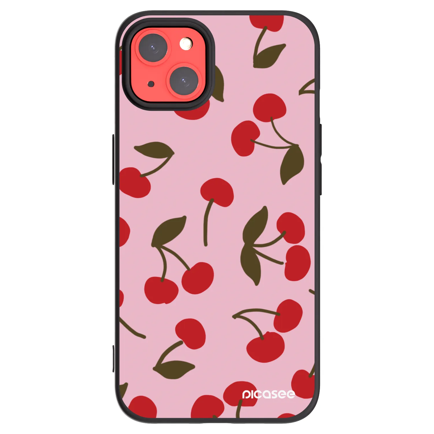 Picasee crna silikonska maskica za Apple iPhone 13 - Cherry