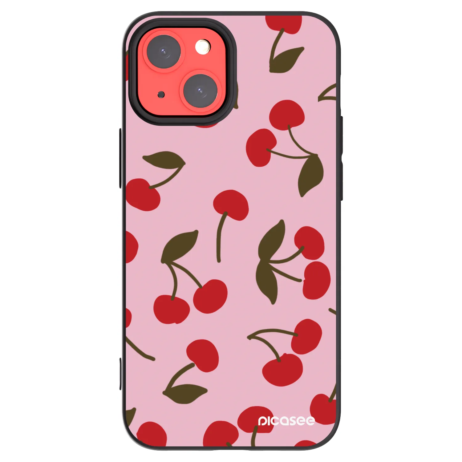 Picasee crna silikonska maskica za Apple iPhone 13 mini - Cherry