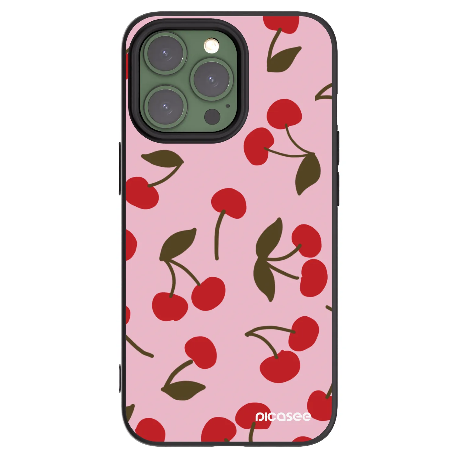 Picasee crna silikonska maskica za Apple iPhone 13 Pro - Cherry