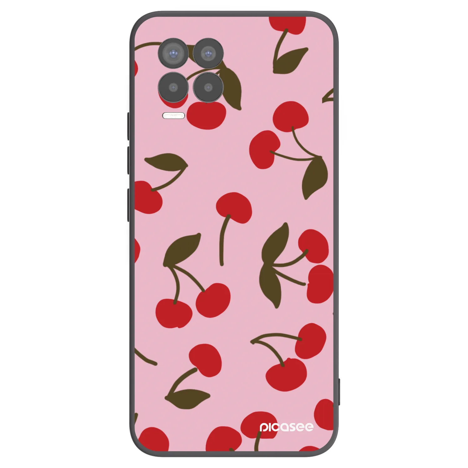 Picasee crna silikonska maskica za Realme 8 4G - Cherry