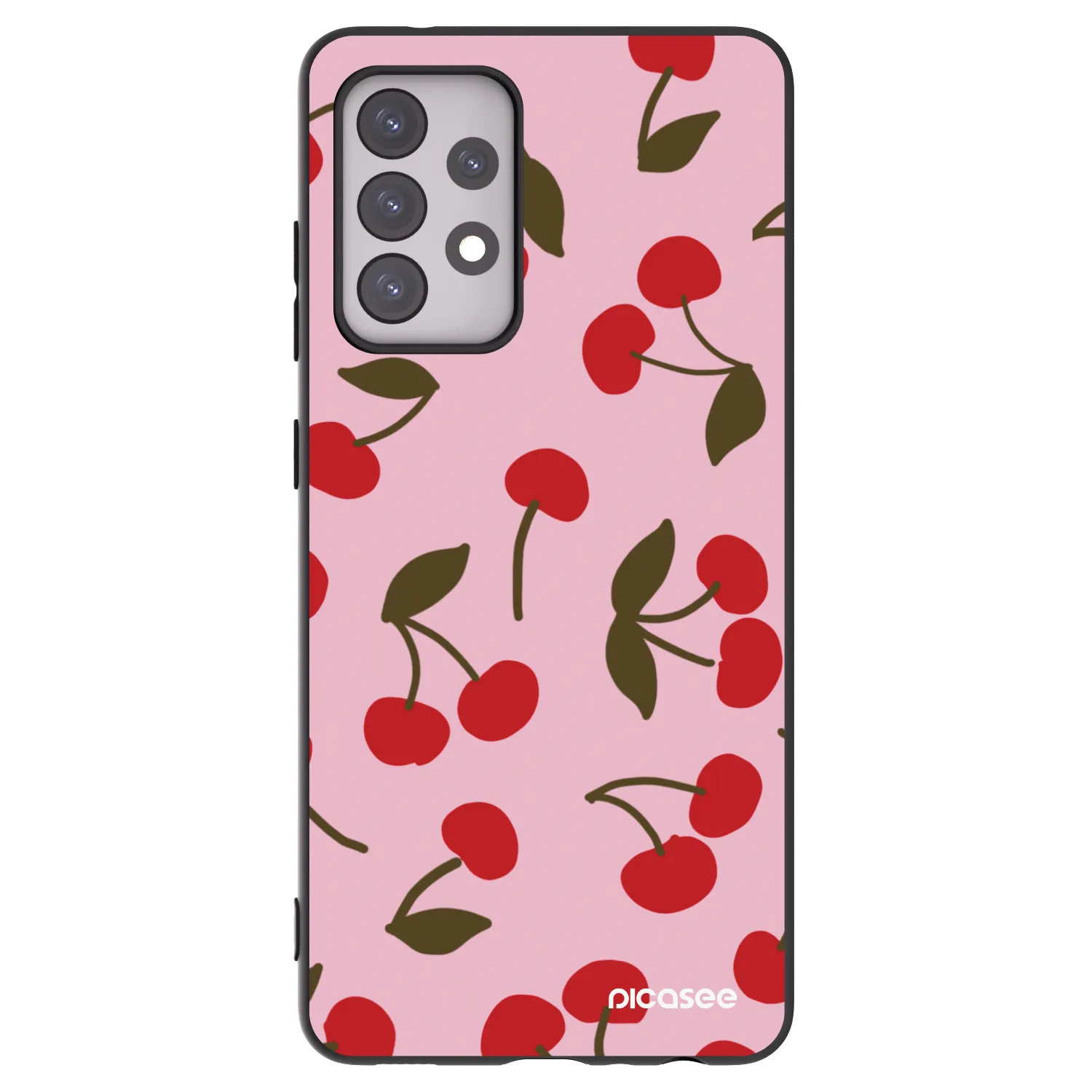 Picasee crna silikonska maskica za Samsung Galaxy A52s 5G A528B - Cherry