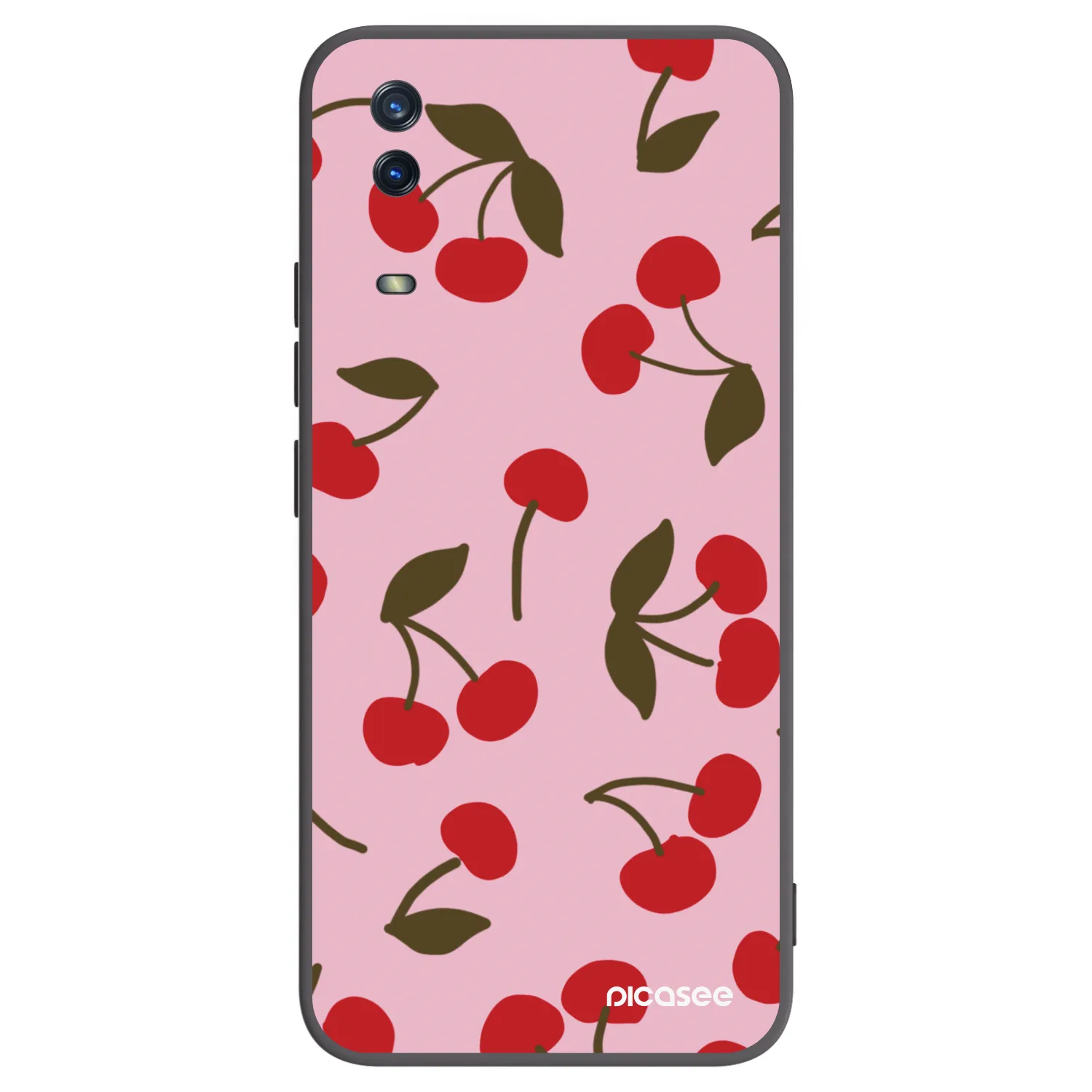 Picasee crna silikonska maskica za Vivo Y11s - Cherry