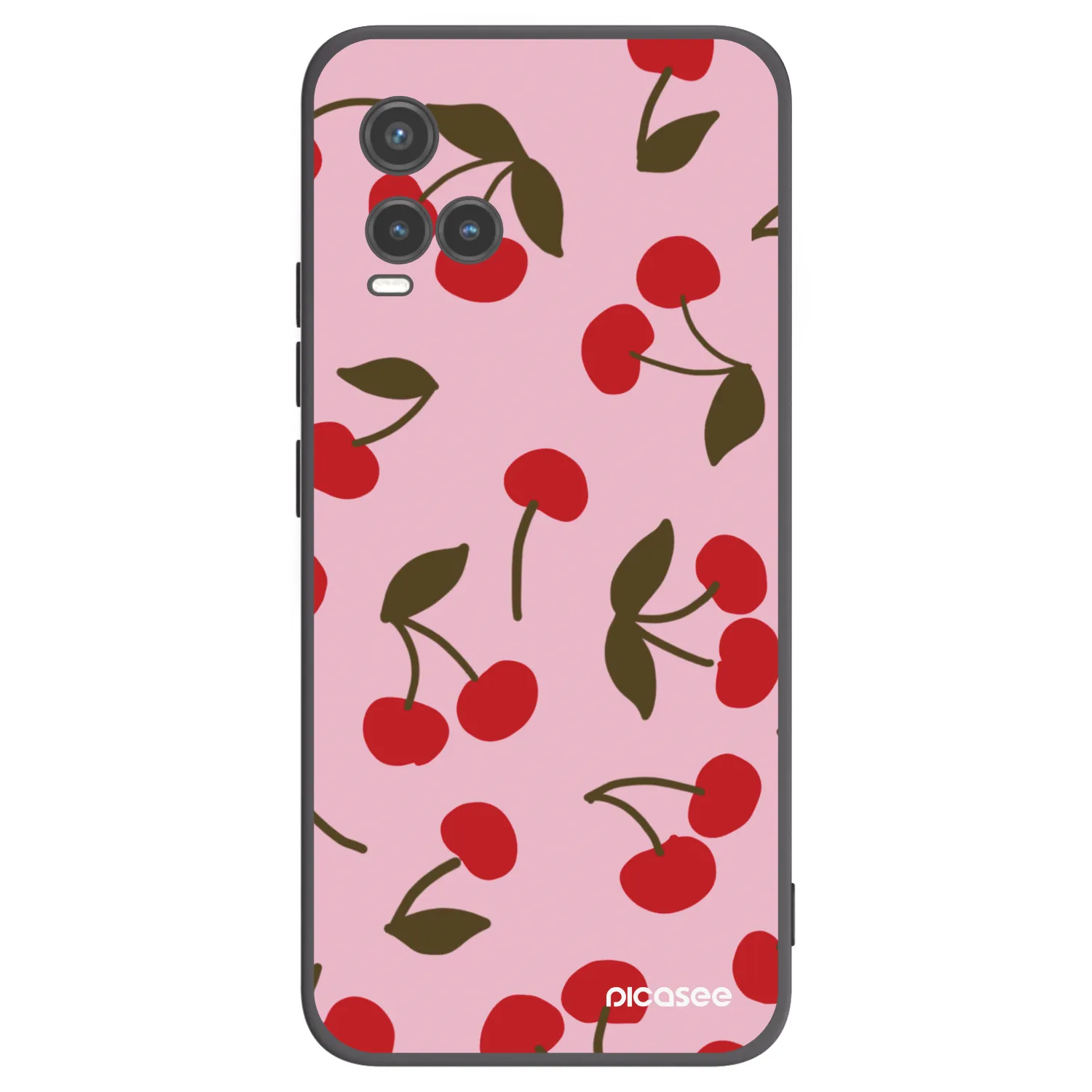 Picasee crna silikonska maskica za Vivo Y33s - Cherry