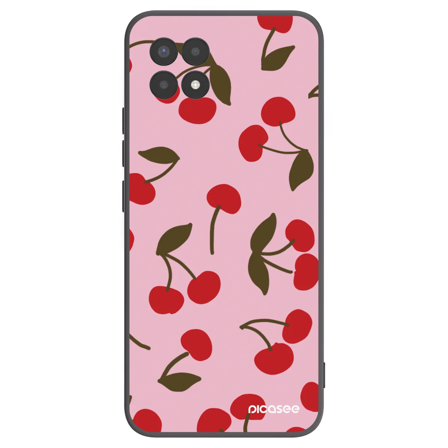 Picasee crna silikonska maskica za Realme 8i - Cherry