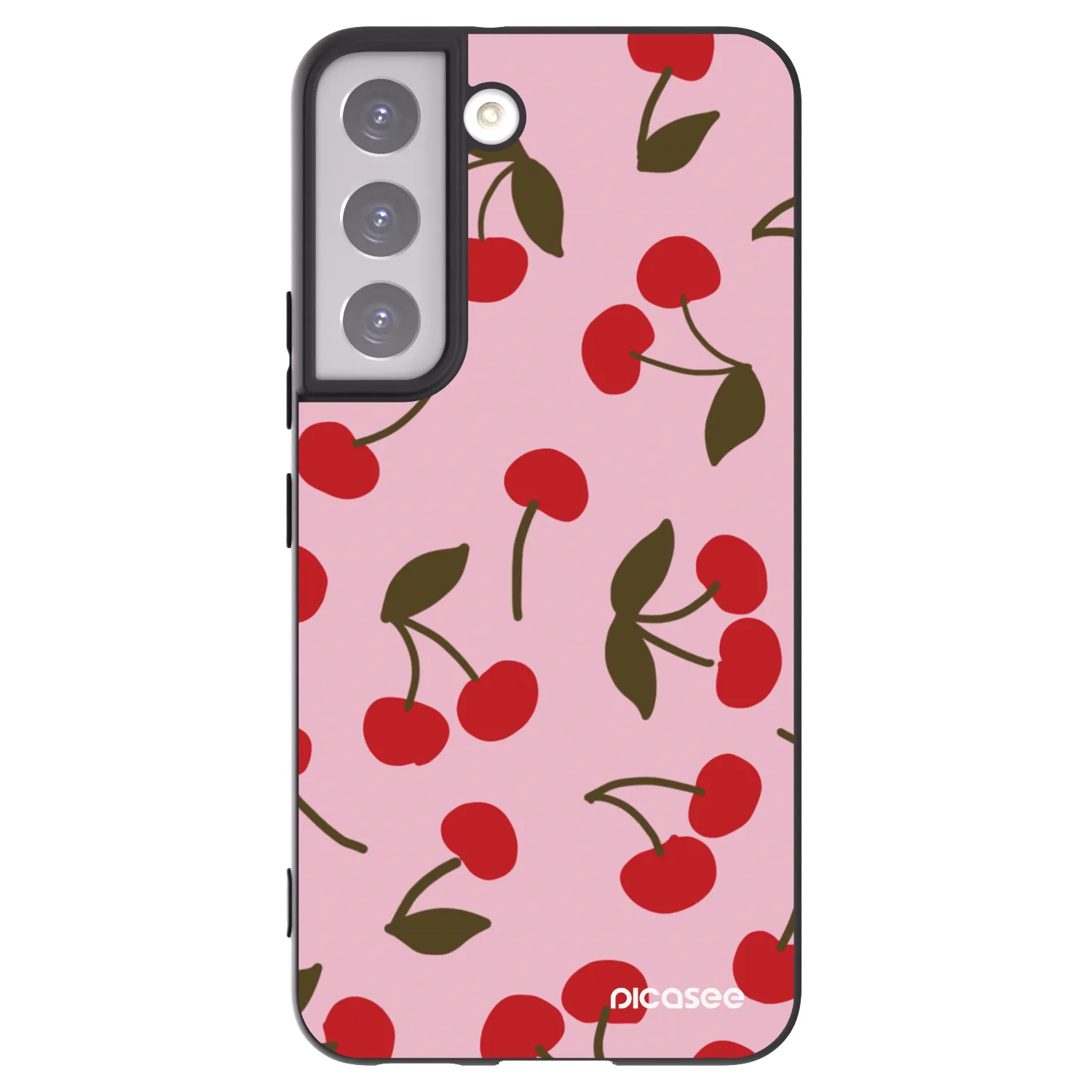 Picasee crna silikonska maskica za Samsung Galaxy S22 5G - Cherry