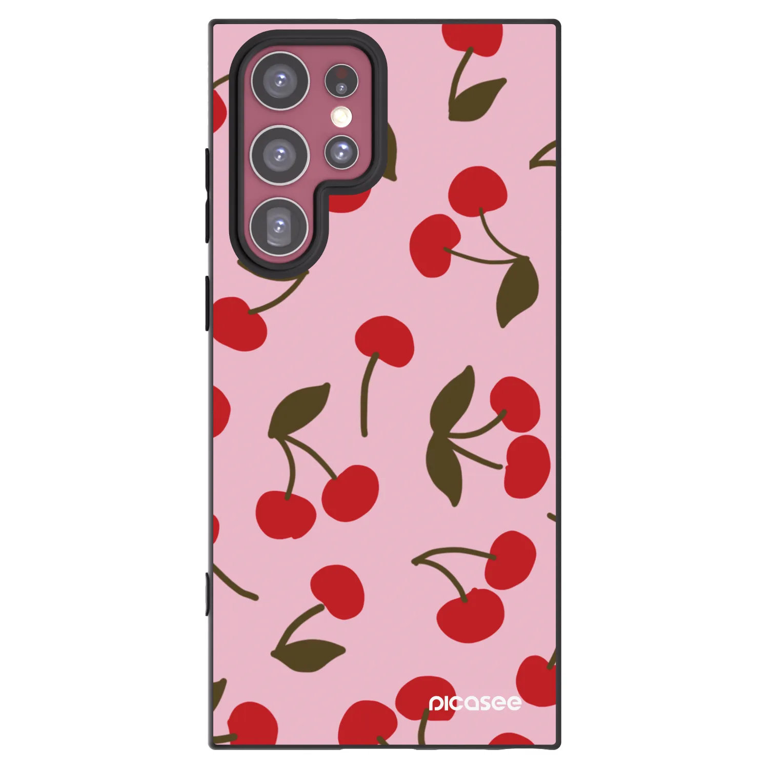 Picasee crna silikonska maskica za Samsung Galaxy S22 Ultra 5G - Cherry