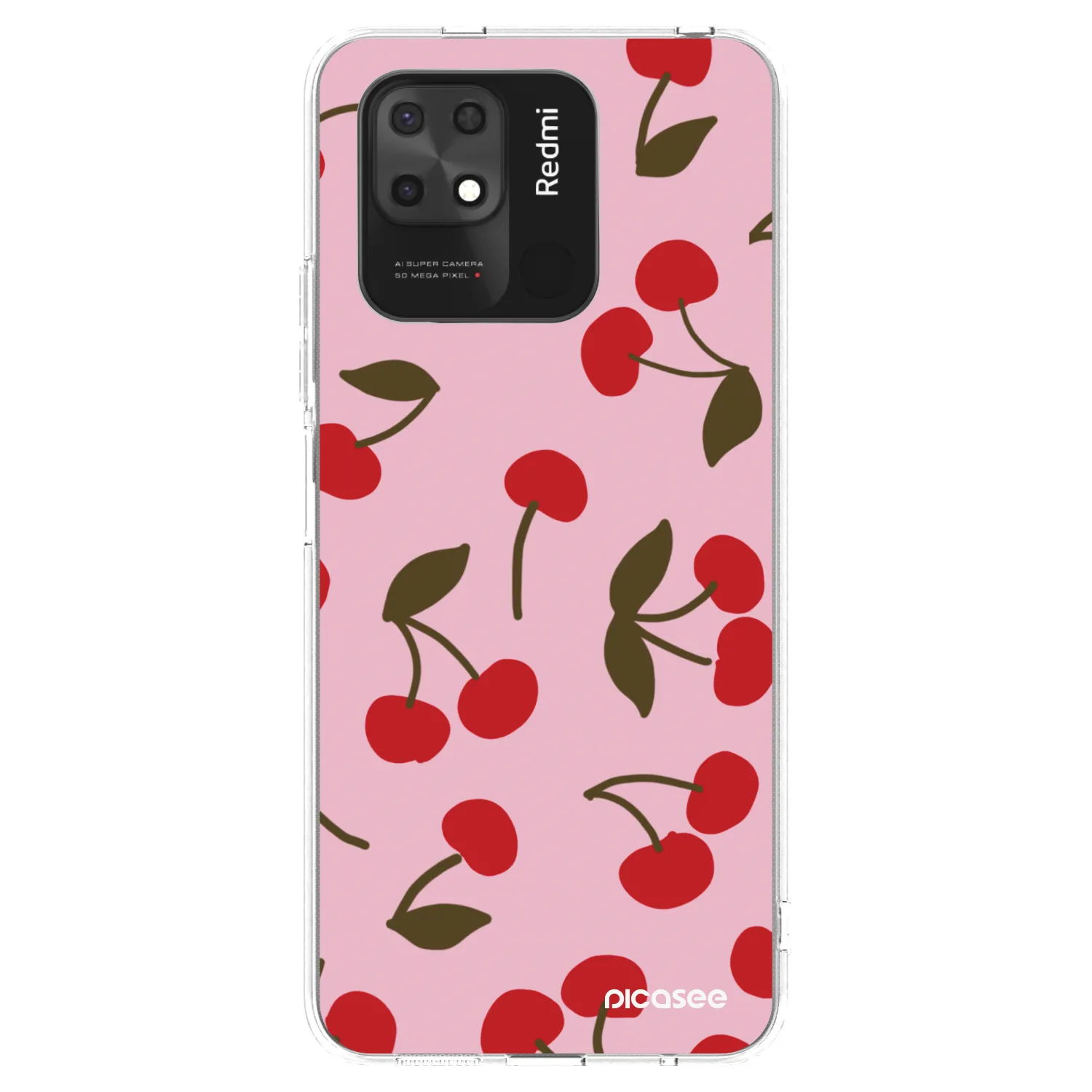 Picasee silikonska prozirna maskica za Xiaomi Redmi 10C - Cherry