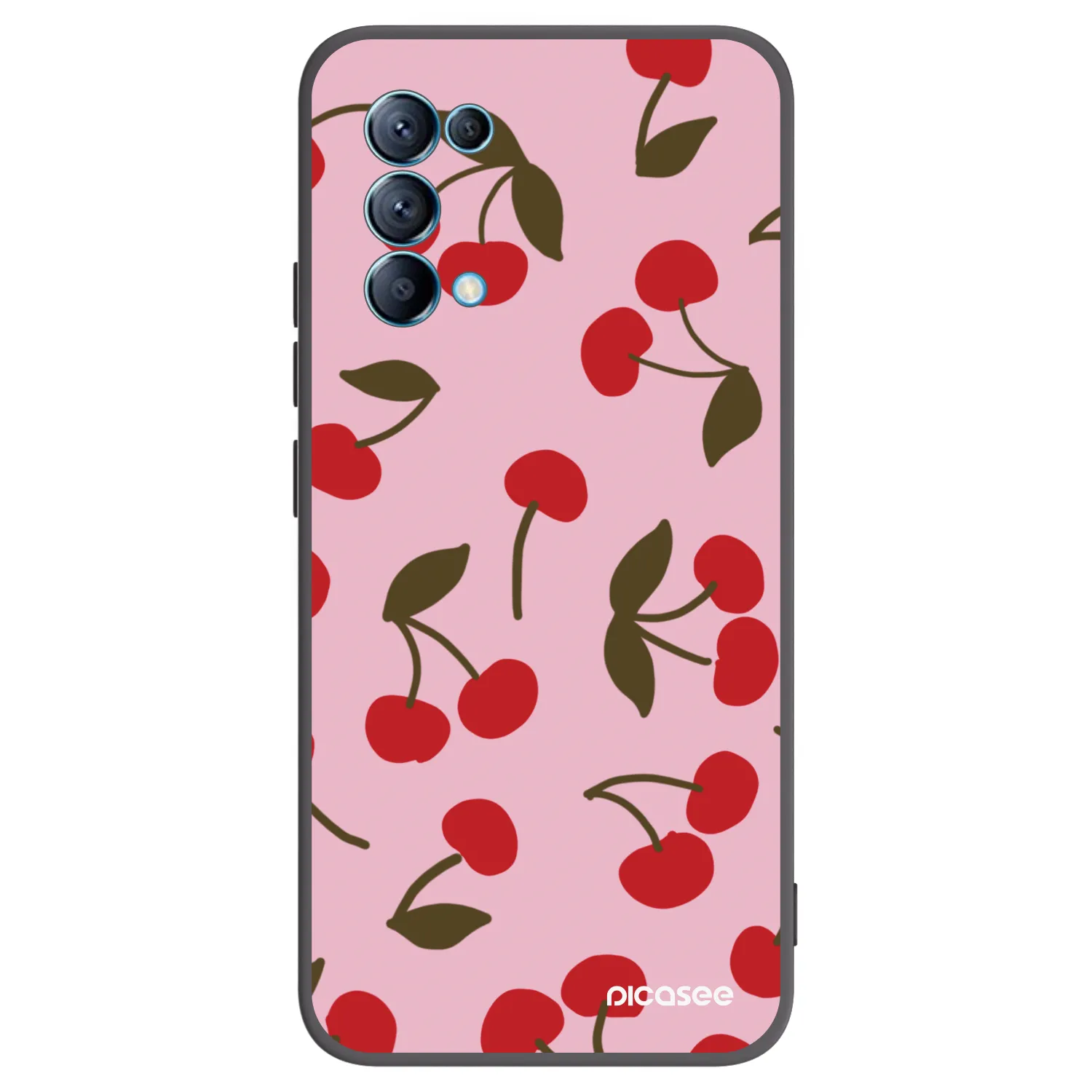Picasee crna silikonska maskica za OPPO A16s - Cherry