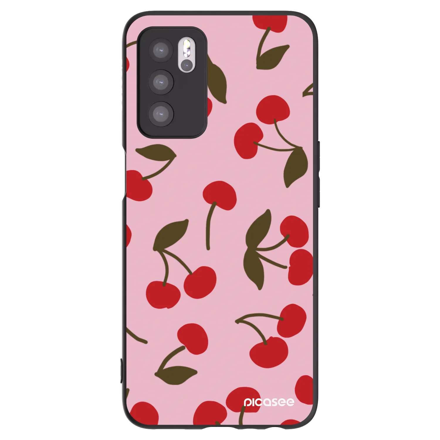 Picasee crna silikonska maskica za OPPO A16s - Cherry