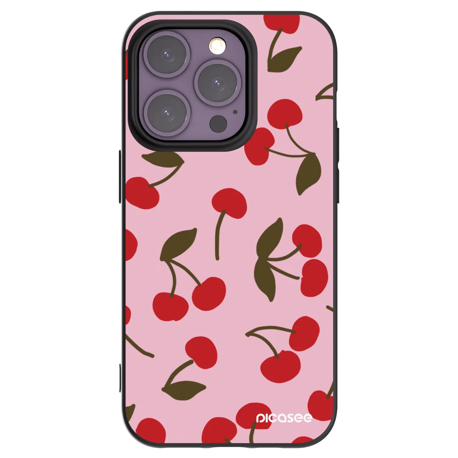 Picasee crna silikonska maskica za Apple iPhone 14 Pro - Cherry