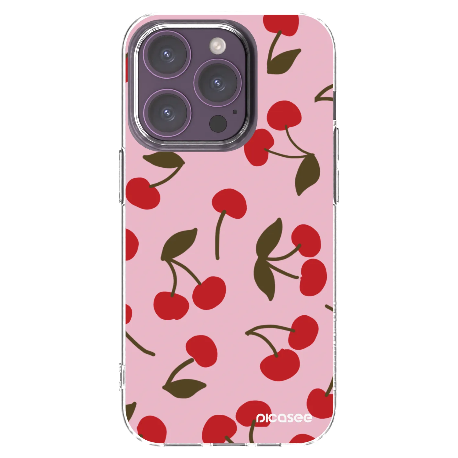 Picasee silikonska prozirna maskica za Apple iPhone 14 Pro - Cherry