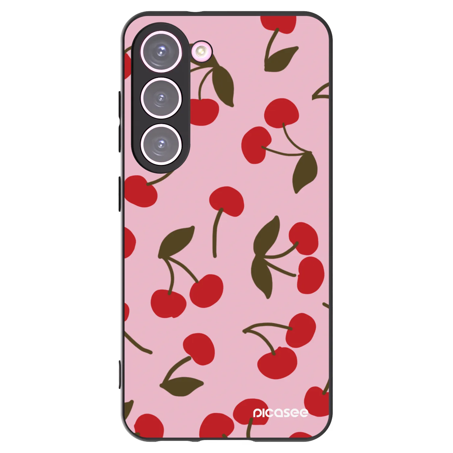 Picasee crna silikonska maskica za Samsung Galaxy S23 5G - Cherry