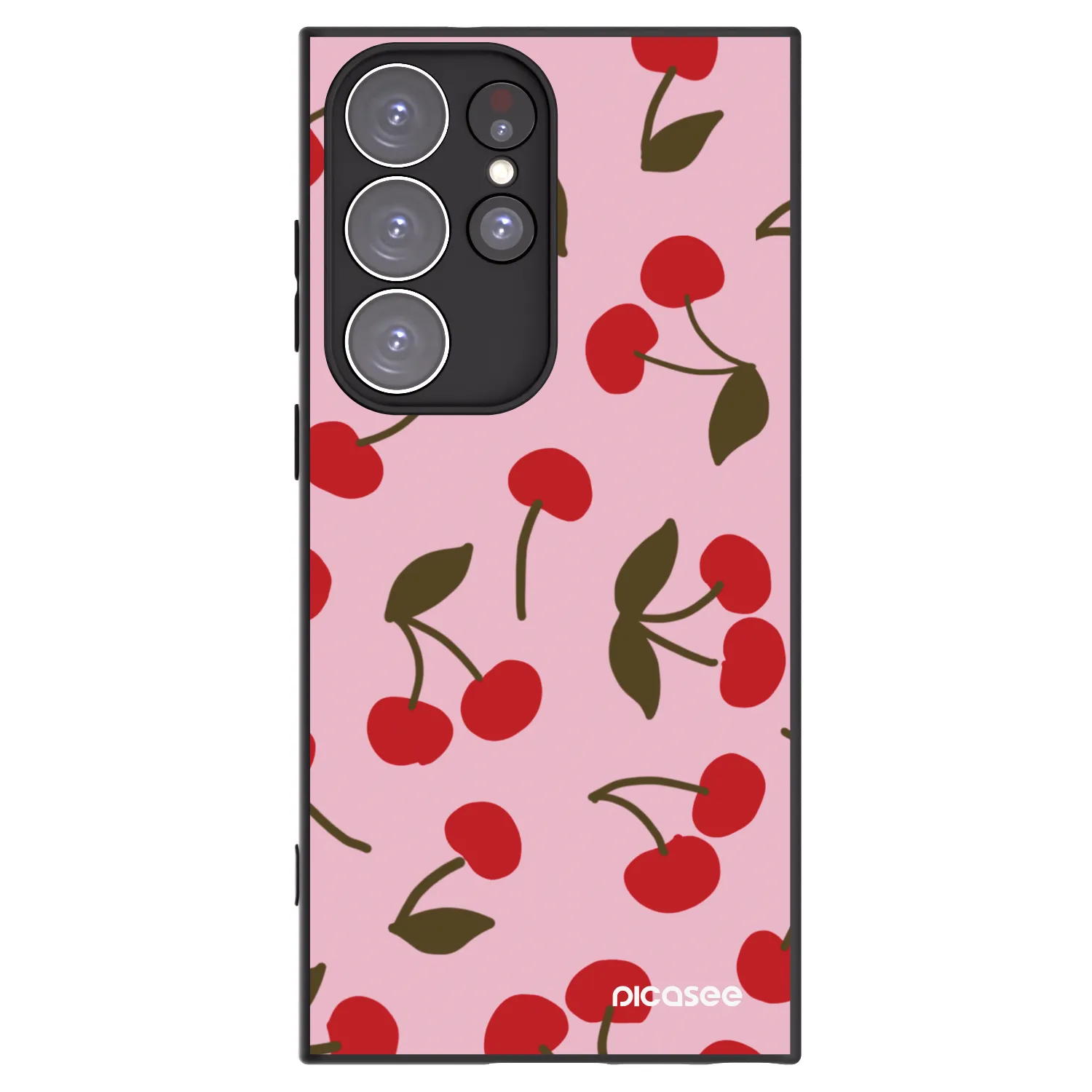Picasee crna silikonska maskica za Samsung Galaxy S23 Ultra 5G - Cherry