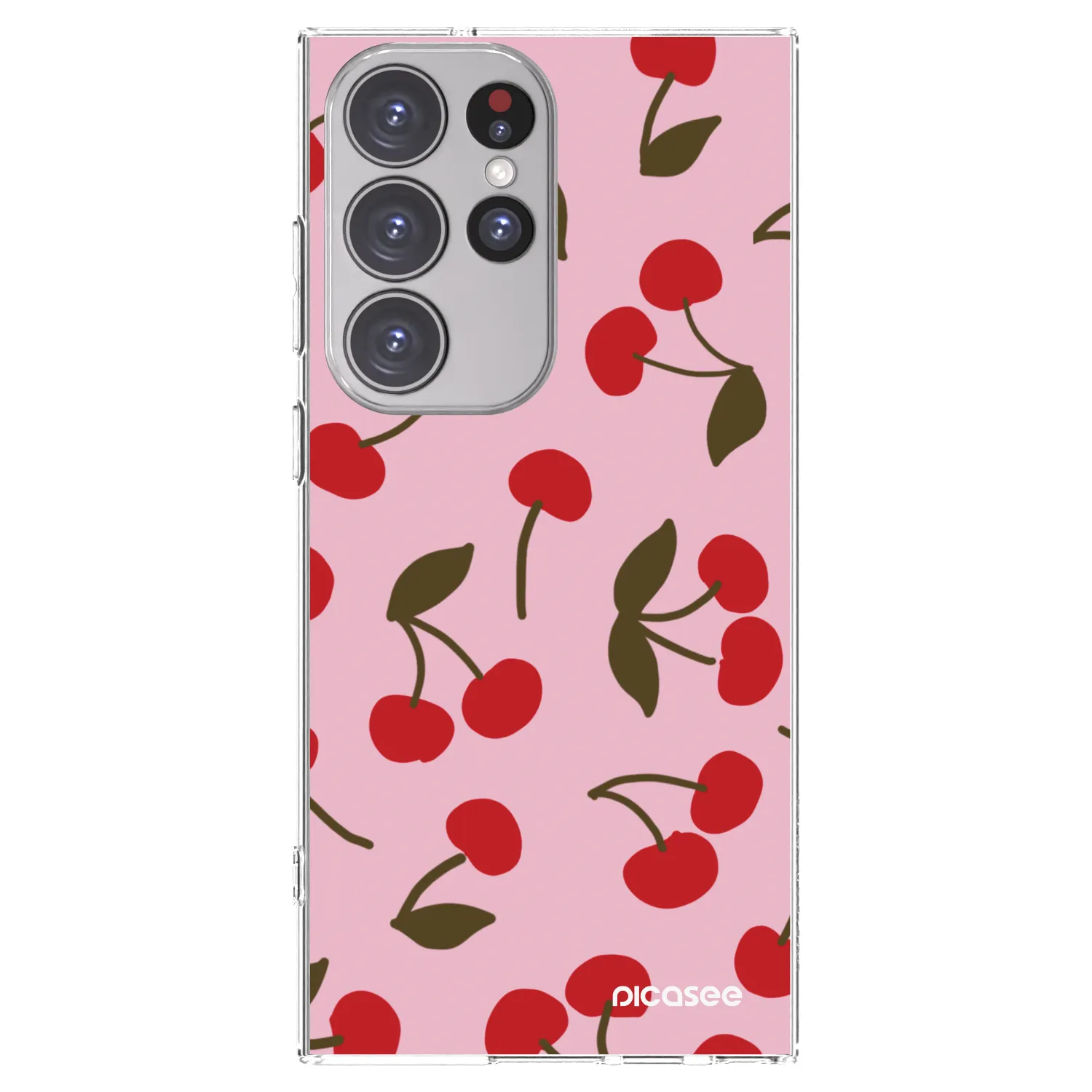 Picasee silikonska prozirna maskica za Samsung Galaxy S23 Ultra 5G - Cherry