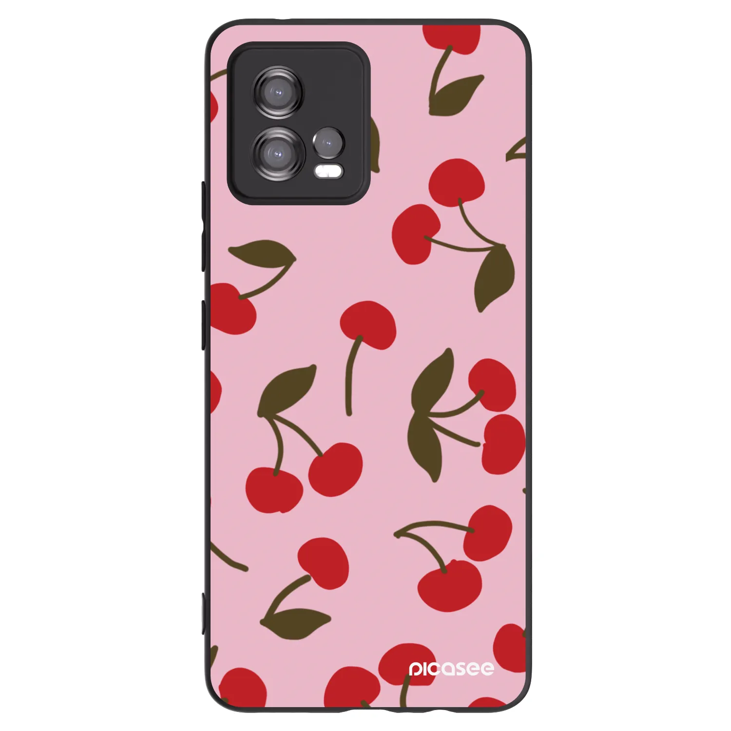 Picasee crna silikonska maskica za Motorola Moto G72 - Cherry