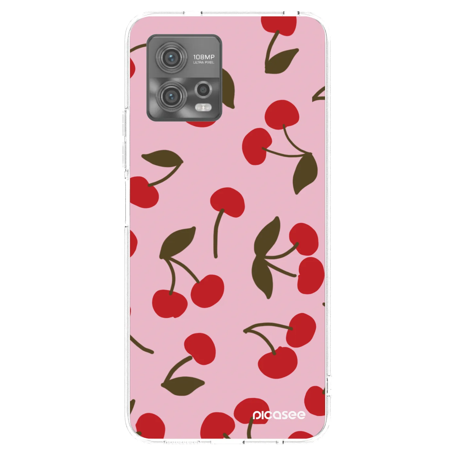 Picasee silikonska prozirna maskica za Motorola Moto G72 - Cherry