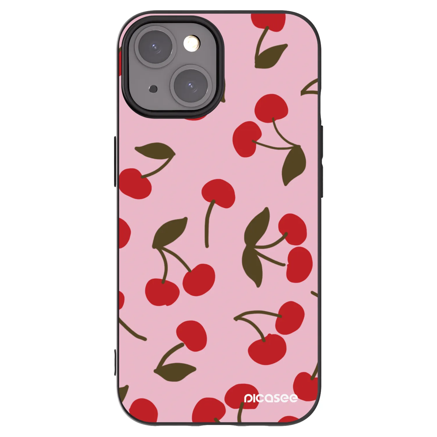 Picasee crna silikonska maskica za Apple iPhone 15 - Cherry