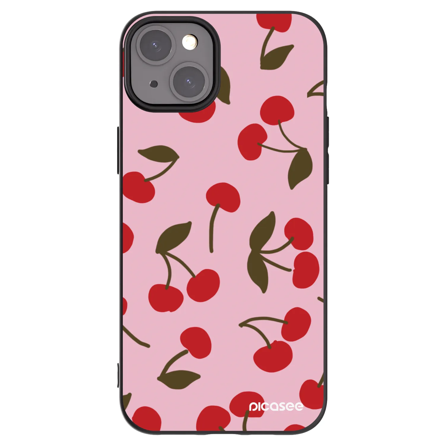 Picasee crna silikonska maskica za Apple iPhone 15 Plus - Cherry