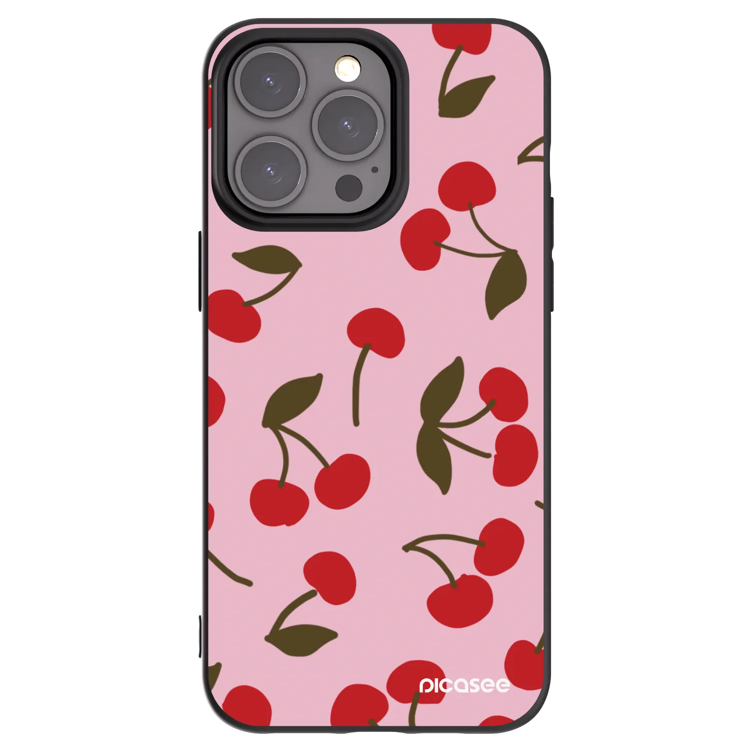Picasee crna silikonska maskica za Apple iPhone 15 Pro Max - Cherry