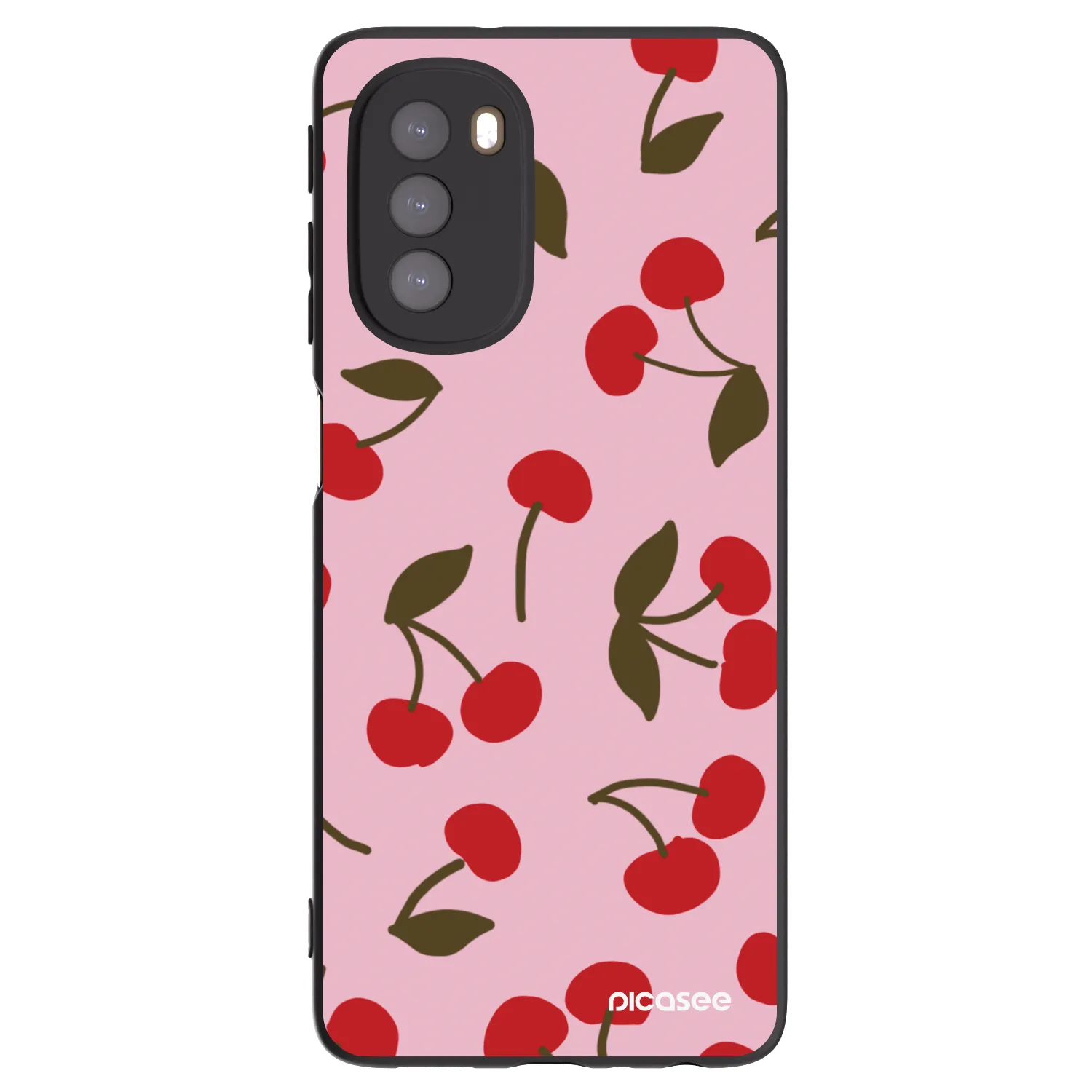 Picasee crna silikonska maskica za Motorola Moto G51 - Cherry