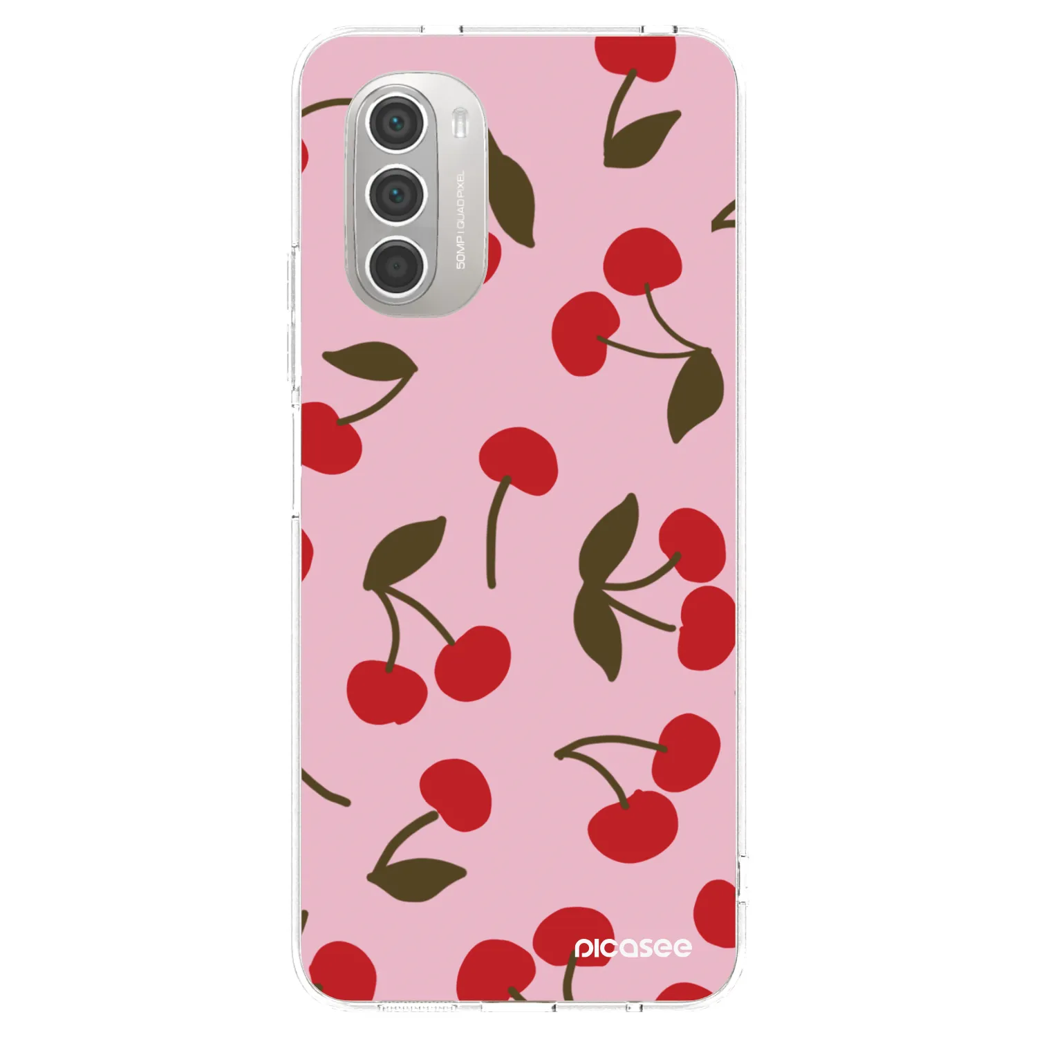 Picasee silikonska prozirna maskica za Motorola Moto G51 - Cherry