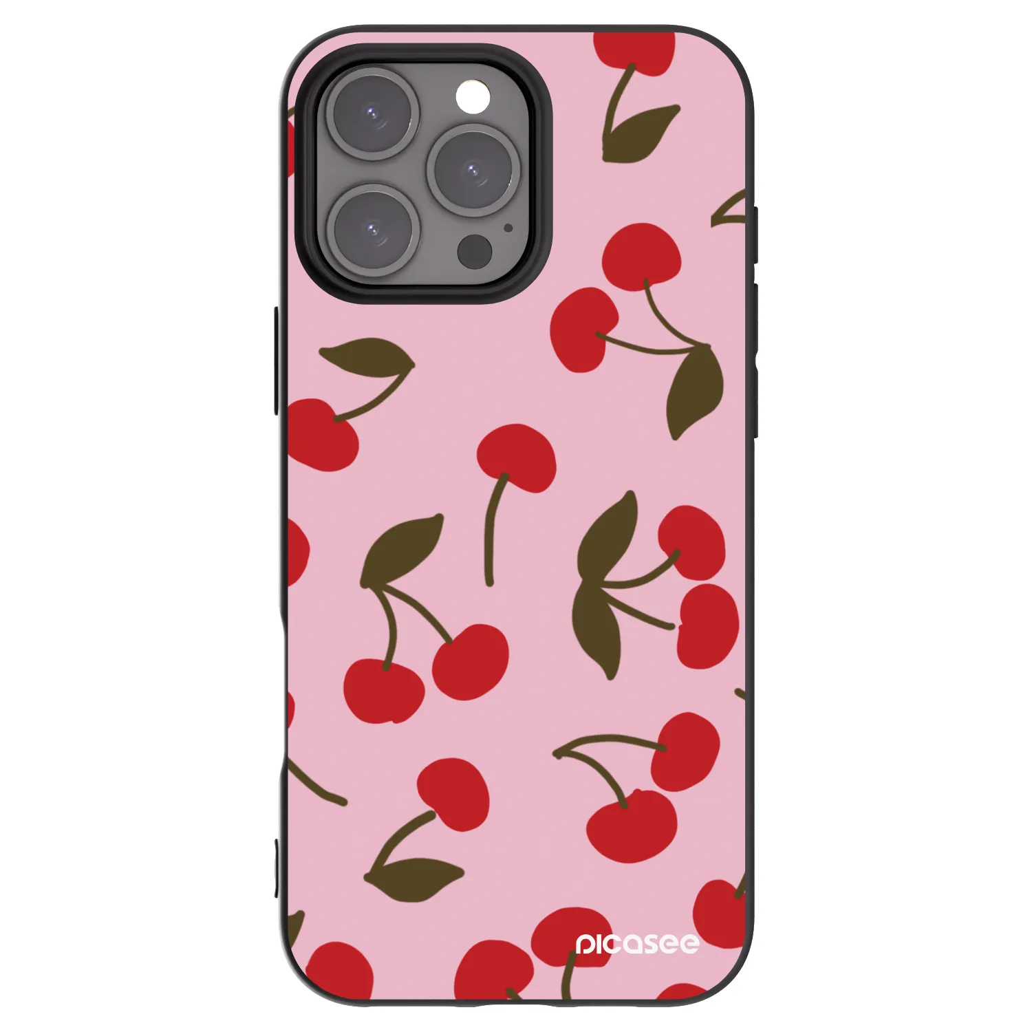 Picasee crna silikonska maskica za Apple iPhone 16 Pro Max - Cherry