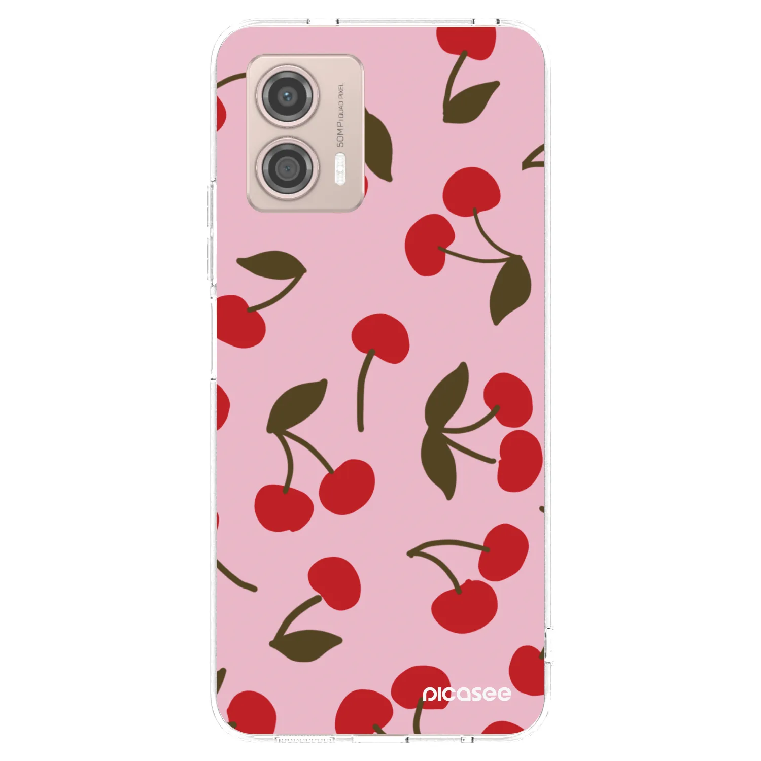 Picasee silikonska prozirna maskica za Motorola Moto G53 5G - Cherry