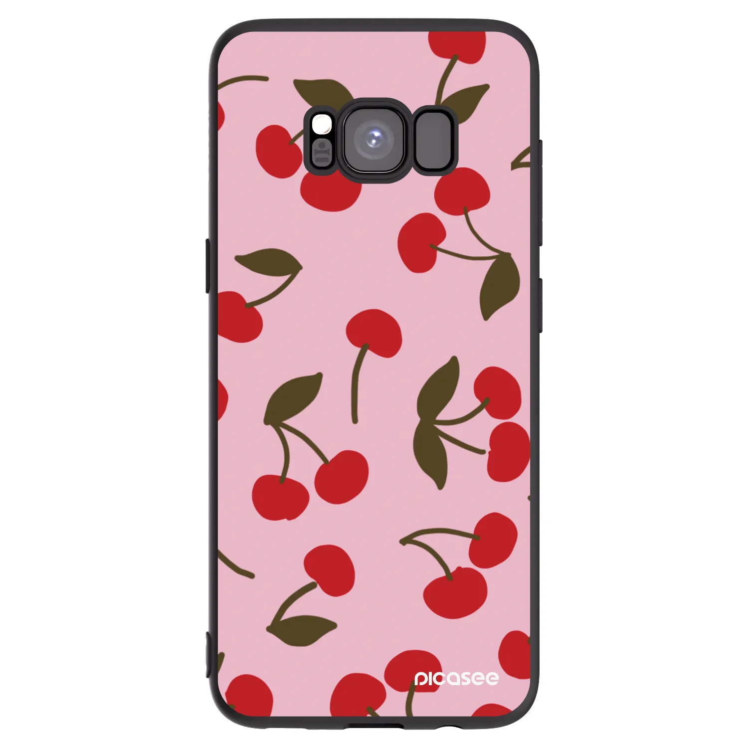 Picasee crna silikonska maskica za Samsung Galaxy S8 G950F - Cherry