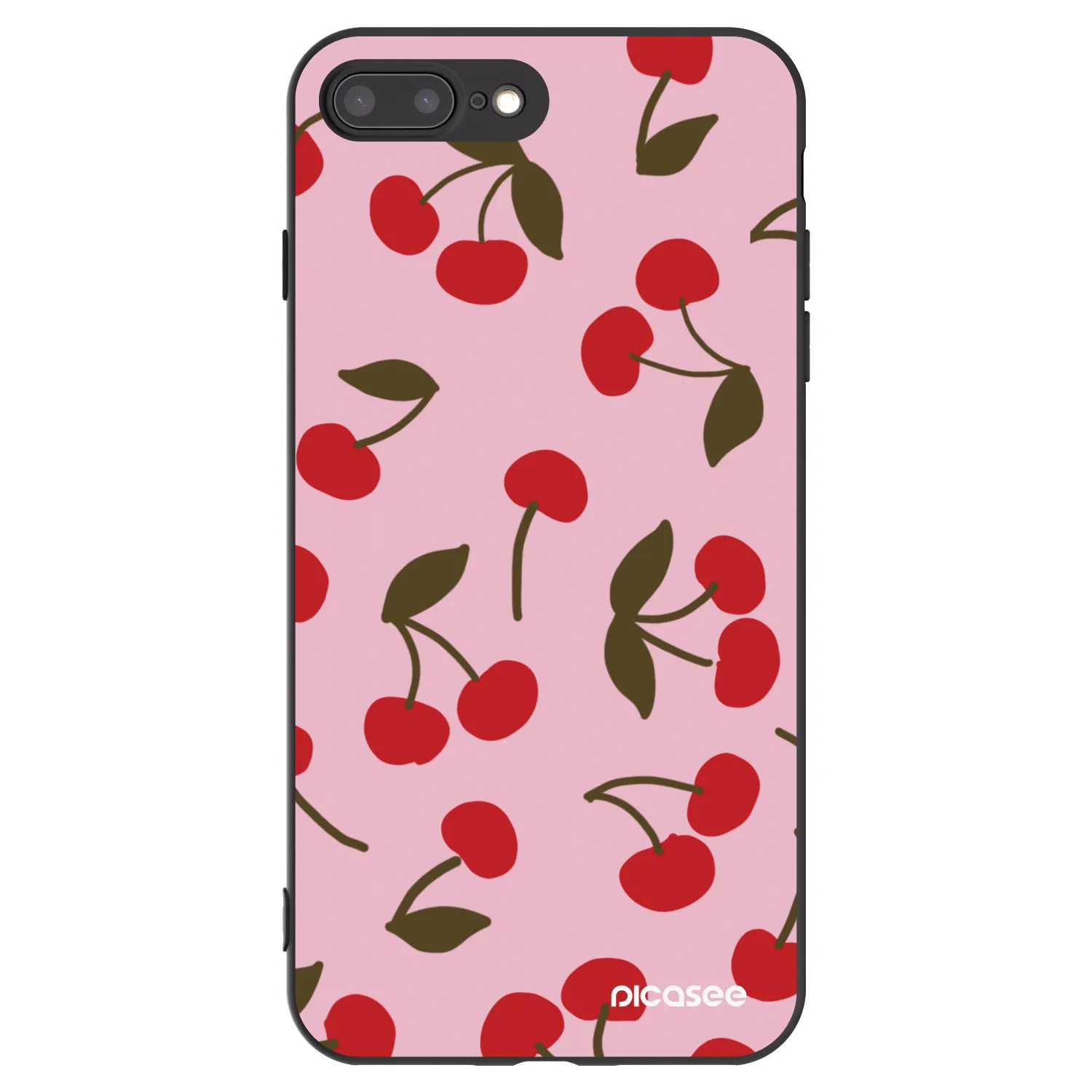 Picasee crna silikonska maskica za Apple iPhone 7 Plus - Cherry