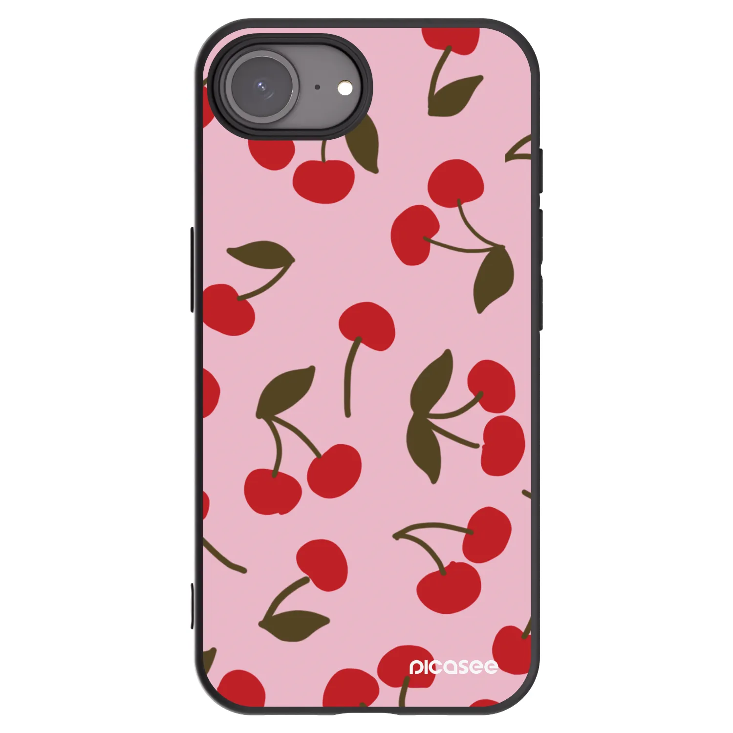 Picasee crna silikonska maskica za Apple iPhone 16e - Cherry