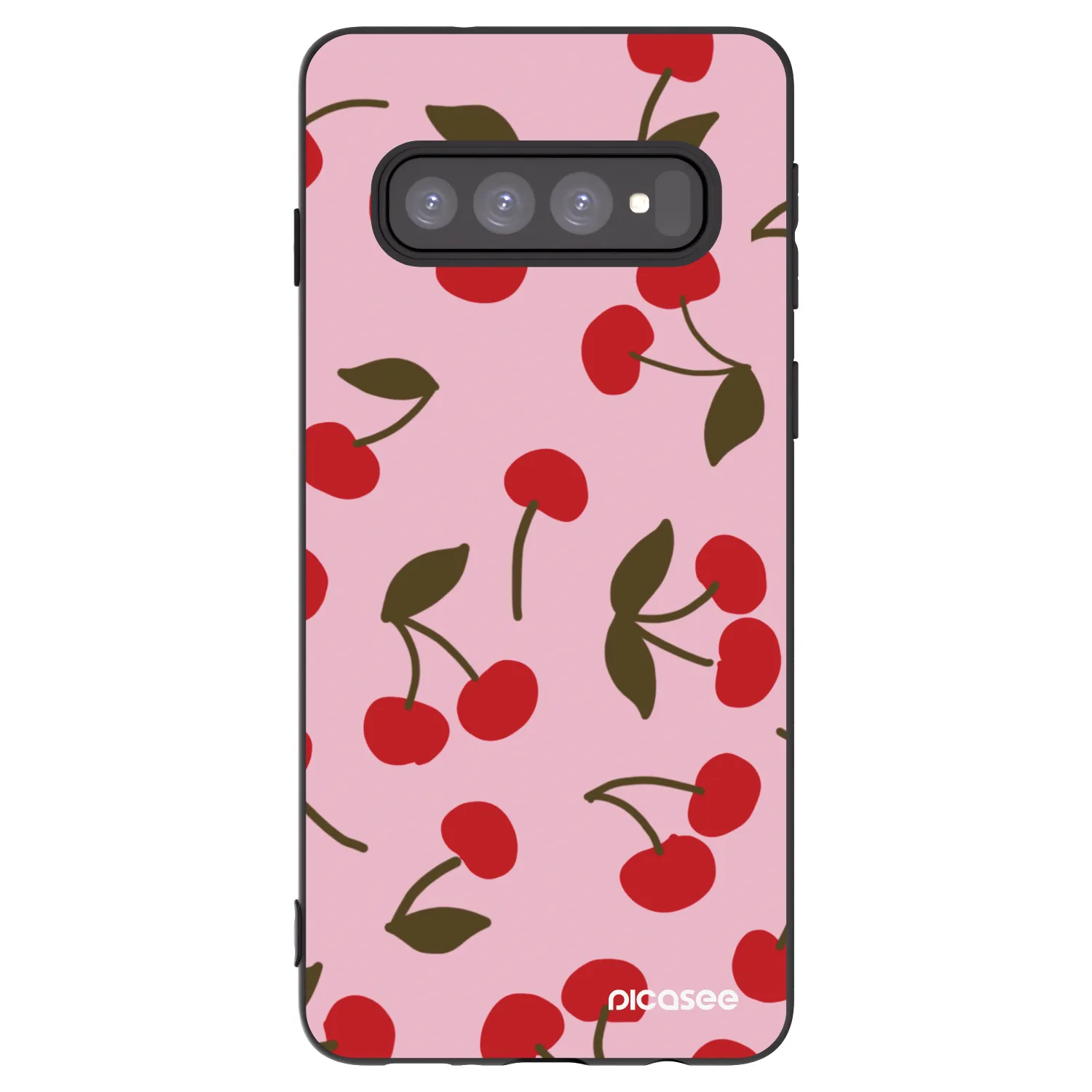 Picasee crna silikonska maskica za Samsung Galaxy S10 G973 - Cherry