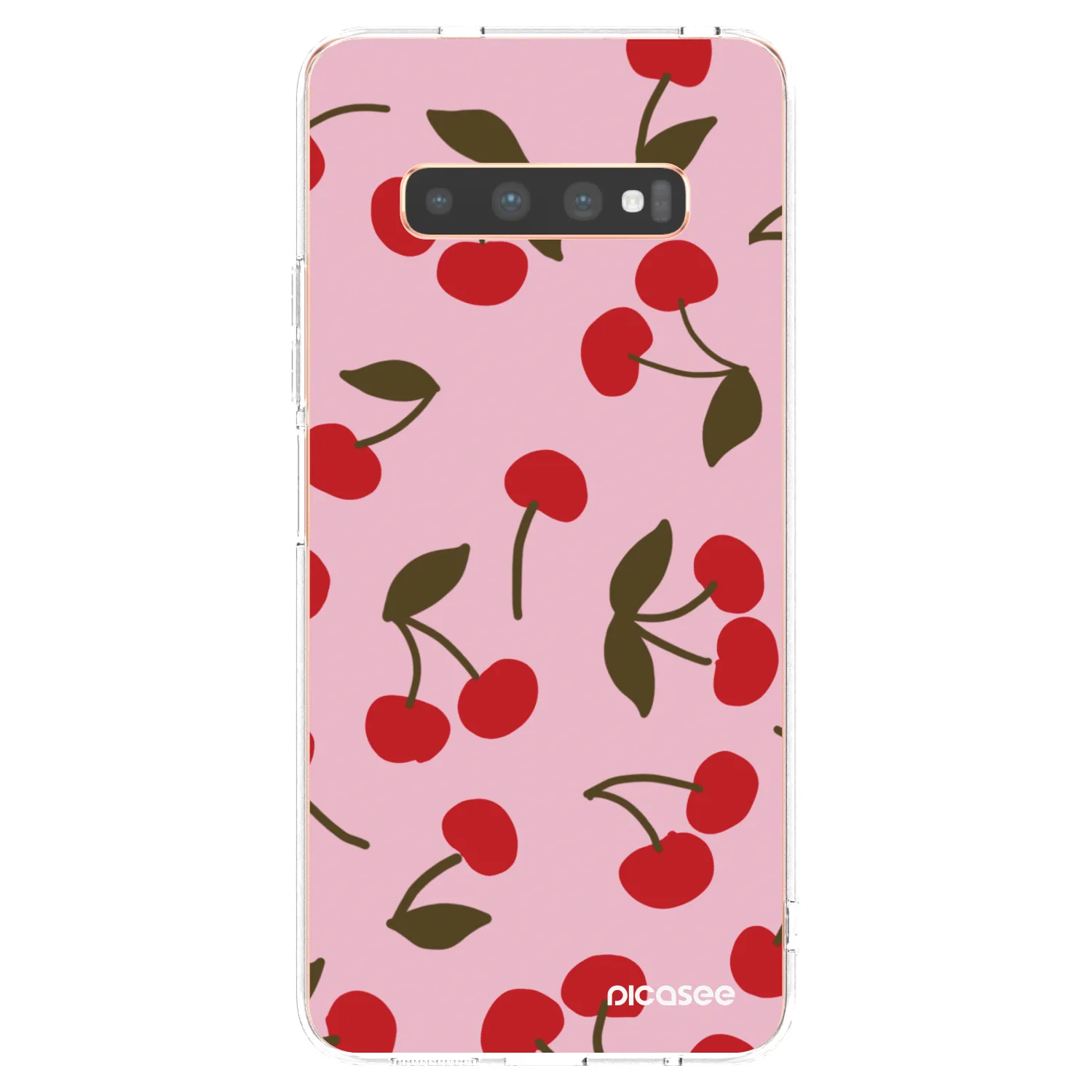 Picasee silikonska prozirna maskica za Samsung Galaxy S10 Plus G975 - Cherry