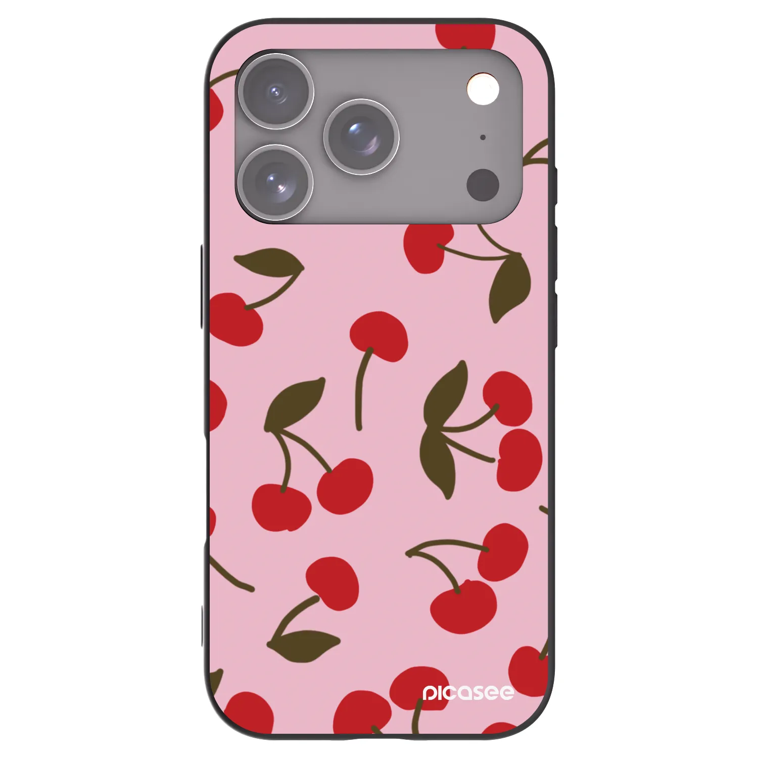 Picasee crna silikonska maskica za Apple iPhone 17 Pro - Cherry