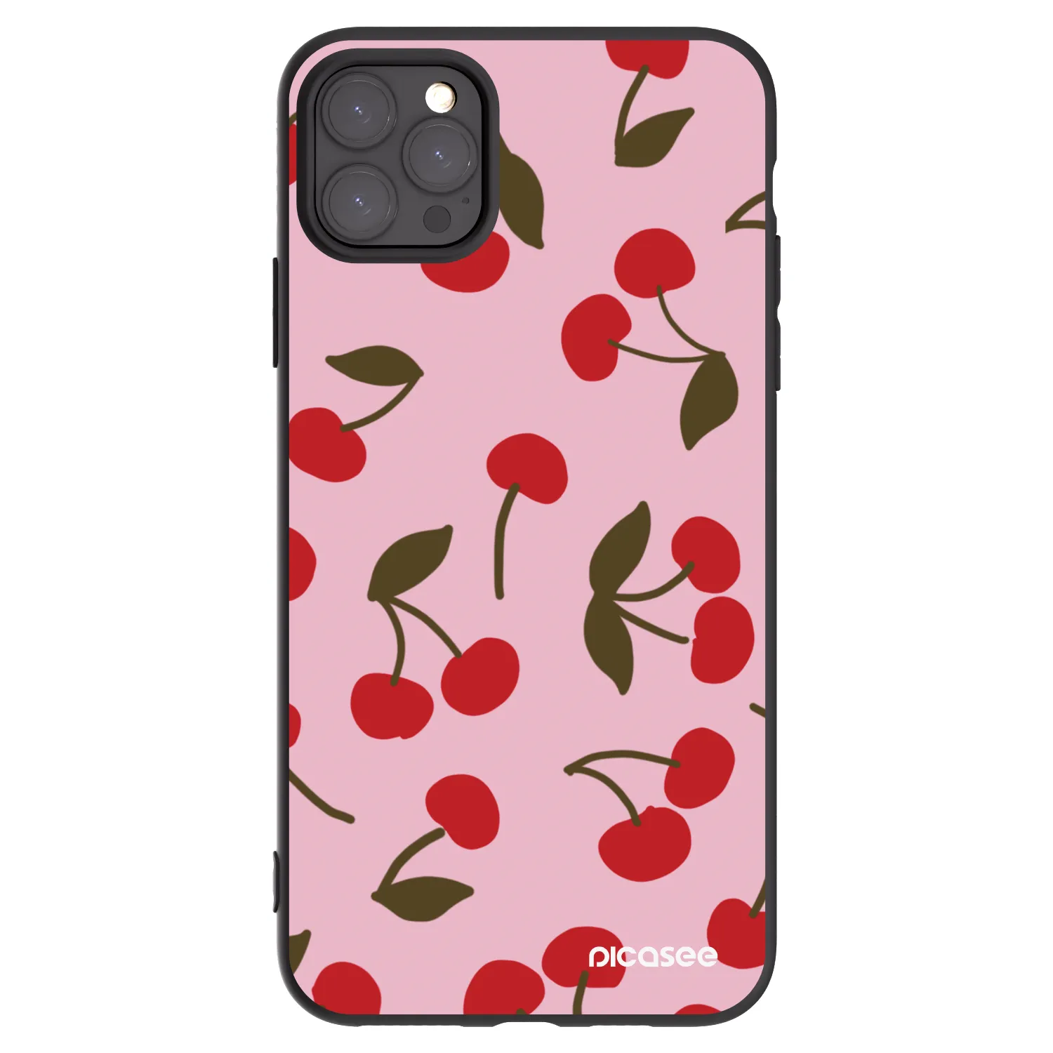 Picasee crna silikonska maskica za Apple iPhone 11 Pro Max - Cherry