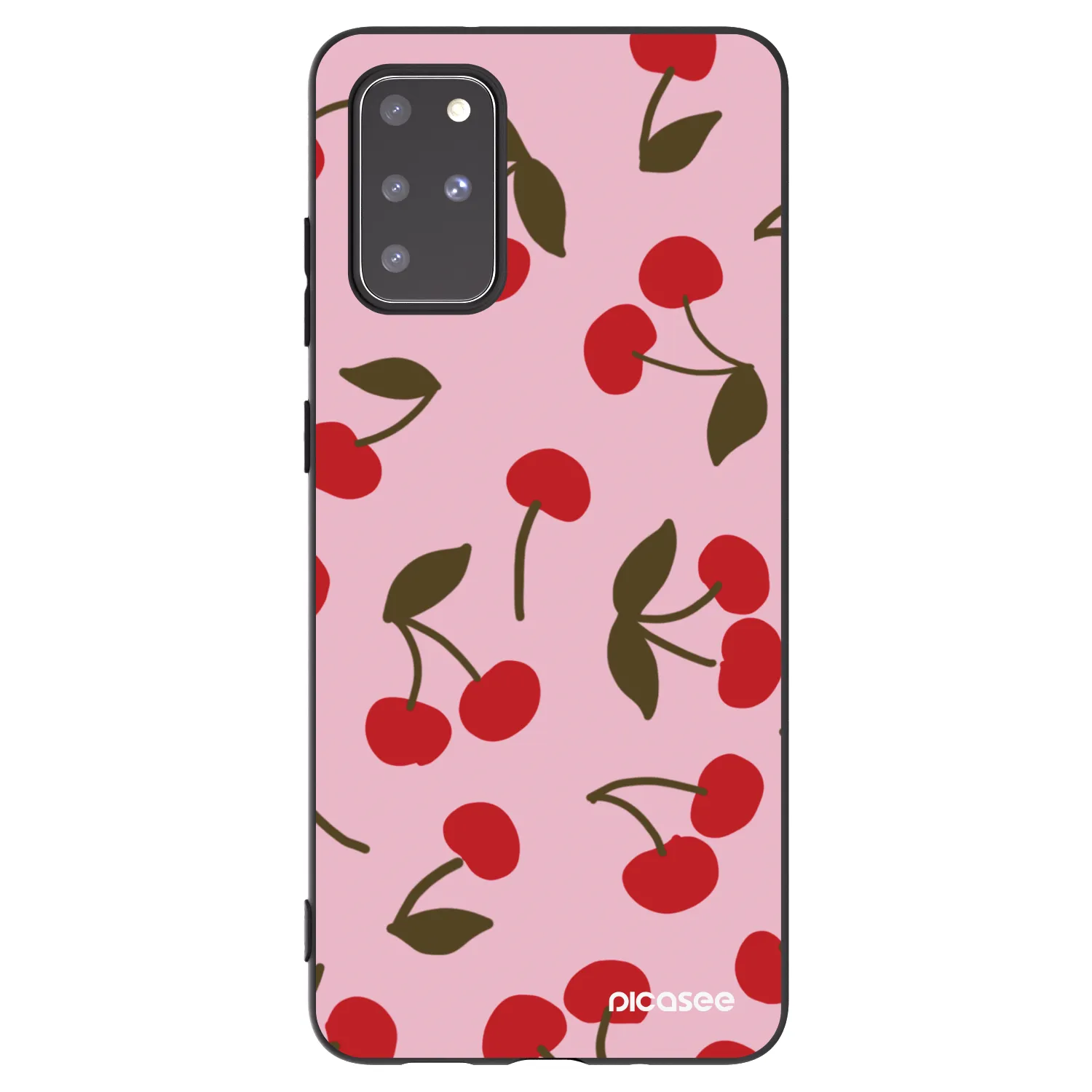 Picasee crna silikonska maskica za Samsung Galaxy S20+ G985F - Cherry