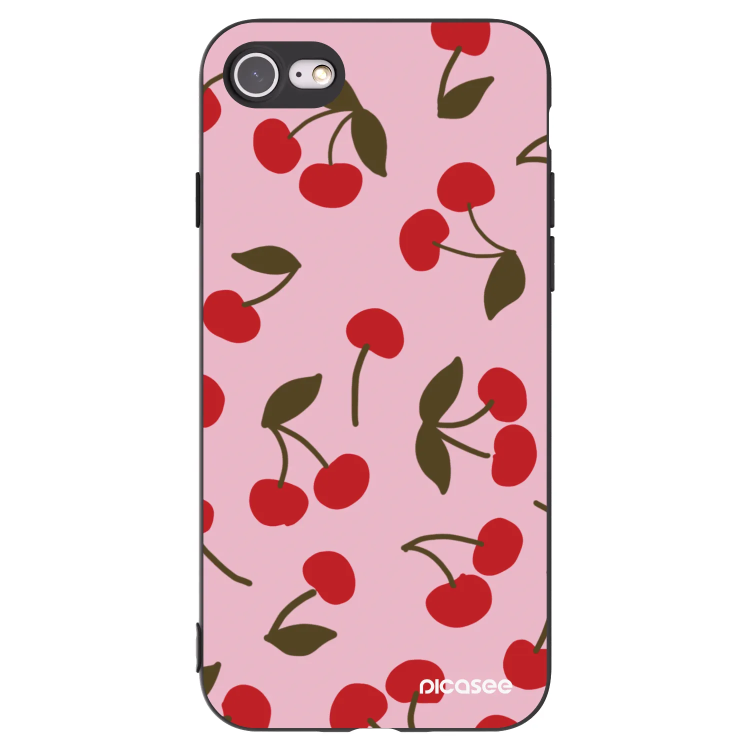 Picasee crna silikonska maskica za Apple iPhone SE 2020 - Cherry