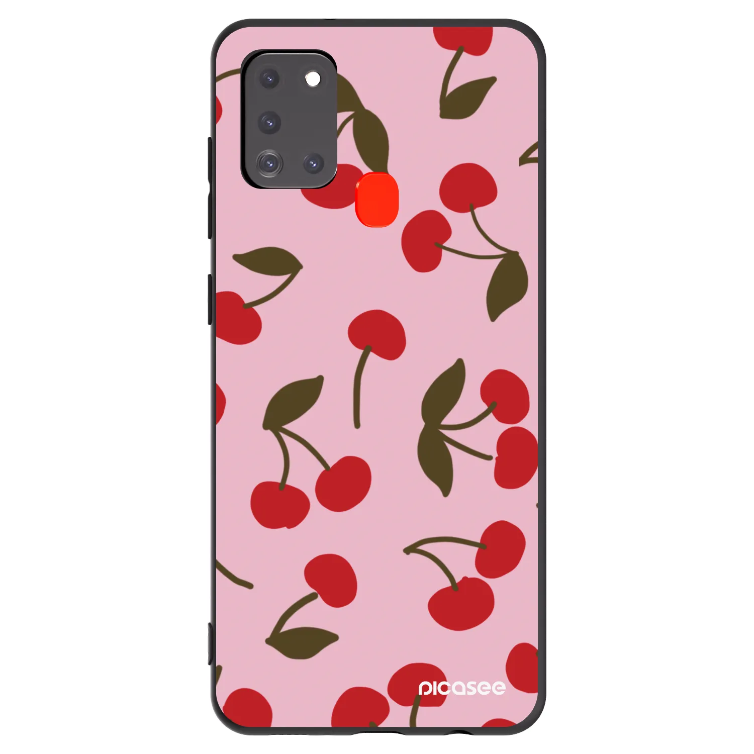 Picasee crna silikonska maskica za Samsung Galaxy A21s - Cherry