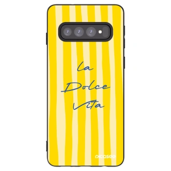 Picasee crna silikonska maskica za Samsung Galaxy S10 G973 - Ladolcevita