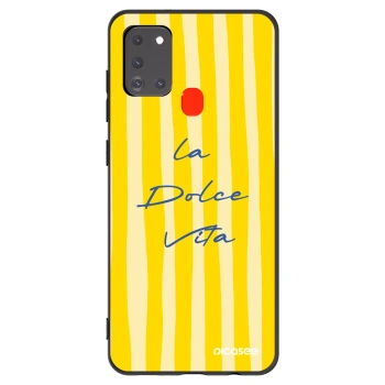 Picasee crna silikonska maskica za Samsung Galaxy A21s - Ladolcevita