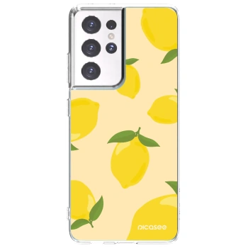 Picasee silikonska prozirna maskica za Samsung Galaxy S21 Ultra 5G G998B - Limoncella