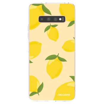 Picasee silikonska prozirna maskica za Samsung Galaxy S10 Plus G975 - Limoncella